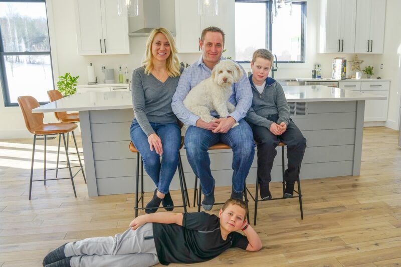 family, portrait, animal, kitchen, dog, pet, home, love, indoors
